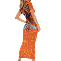 Awareness for Indigenous Orange Day Short Sleeve Bodycon Dress Canadian Indigenous Art - Wonder Print Shop