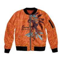 Awareness for Indigenous Orange Day Sleeve Zip Bomber Jacket Canadian Indigenous Art - Wonder Print Shop