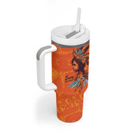 Awareness for Indigenous Orange Day Tumbler With Handle Canadian Indigenous Art - Wonder Print Shop