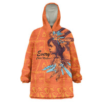 Awareness for Indigenous Orange Day Wearable Blanket Hoodie Canadian Indigenous Art - Wonder Print Shop