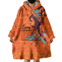 Awareness for Indigenous Orange Day Wearable Blanket Hoodie Canadian Indigenous Art - Wonder Print Shop