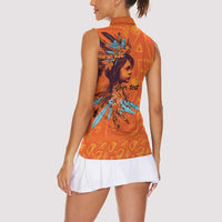 Awareness for Indigenous Orange Day Women Sleeveless Polo Shirt Canadian Indigenous Art - Wonder Print Shop
