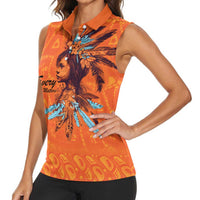 Awareness for Indigenous Orange Day Women Sleeveless Polo Shirt Canadian Indigenous Art - Wonder Print Shop