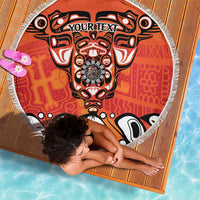 Awareness for Indigenous Orange Day Beach Blanket Haida Spirit Animals - Wonder Print Shop