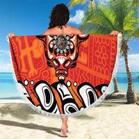 Awareness for Indigenous Orange Day Beach Blanket Haida Spirit Animals - Wonder Print Shop