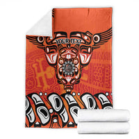 Awareness for Indigenous Orange Day Blanket Haida Spirit Animals - Wonder Print Shop