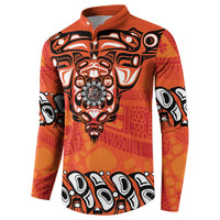 Awareness for Indigenous Orange Day Button Sweatshirt Haida Spirit Animals - Wonder Print Shop