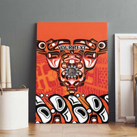 Awareness for Indigenous Orange Day Canvas Wall Art Haida Spirit Animals - Wonder Print Shop