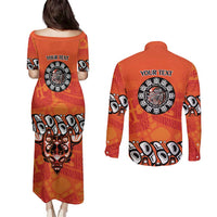 Awareness for Indigenous Orange Day Couples Matching Puletasi and Long Sleeve Button Shirt Haida Spirit Animals - Wonder Print Shop