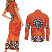 Awareness for Indigenous Orange Day Couples Matching Short Sleeve Bodycon Dress and Long Sleeve Button Shirt Haida Spirit Animals - Wonder Print Shop
