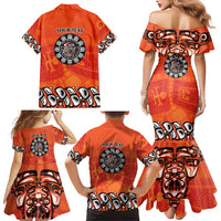 Awareness for Indigenous Orange Day Family Matching Mermaid Dress and Hawaiian Shirt Haida Spirit Animals - Wonder Print Shop