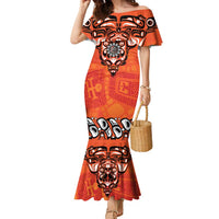 Awareness for Indigenous Orange Day Family Matching Mermaid Dress and Hawaiian Shirt Haida Spirit Animals - Wonder Print Shop