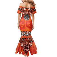 Awareness for Indigenous Orange Day Family Matching Mermaid Dress and Hawaiian Shirt Haida Spirit Animals - Wonder Print Shop