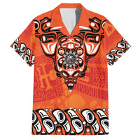 Awareness for Indigenous Orange Day Family Matching Off The Shoulder Long Sleeve Dress and Hawaiian Shirt Haida Spirit Animals - Wonder Print Shop
