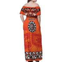 Awareness for Indigenous Orange Day Family Matching Off Shoulder Maxi Dress and Hawaiian Shirt Haida Spirit Animals - Wonder Print Shop