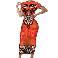 Awareness for Indigenous Orange Day Family Matching Short Sleeve Bodycon Dress and Hawaiian Shirt Haida Spirit Animals - Wonder Print Shop