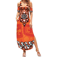 Awareness for Indigenous Orange Day Family Matching Summer Maxi Dress and Hawaiian Shirt Haida Spirit Animals - Wonder Print Shop