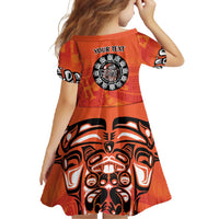 Awareness for Indigenous Orange Day Family Matching Tank Maxi Dress and Hawaiian Shirt Haida Spirit Animals - Wonder Print Shop