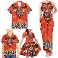 Awareness for Indigenous Orange Day Family Matching Tank Maxi Dress and Hawaiian Shirt Haida Spirit Animals - Wonder Print Shop
