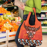 Awareness for Indigenous Orange Day Grocery Bag Haida Spirit Animals - Wonder Print Shop