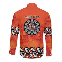 Awareness for Indigenous Orange Day Long Sleeve Button Shirt Haida Spirit Animals - Wonder Print Shop