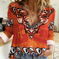Awareness for Indigenous Orange Day Women Casual Shirt Haida Spirit Animals - Wonder Print Shop