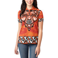 Awareness for Indigenous Orange Day Women Polo Shirt Haida Spirit Animals - Wonder Print Shop