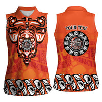 Awareness for Indigenous Orange Day Women Sleeveless Polo Shirt Haida Spirit Animals - Wonder Print Shop