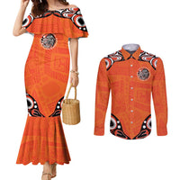 Awareness for Indigenous Orange Day Couples Matching Mermaid Dress and Long Sleeve Button Shirt Kindness and Equality - Wonder Print Shop