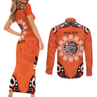 Awareness for Indigenous Orange Day Couples Matching Short Sleeve Bodycon Dress and Long Sleeve Button Shirt Kindness and Equality - Wonder Print Shop