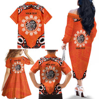 Awareness for Indigenous Orange Day Family Matching Off The Shoulder Long Sleeve Dress and Hawaiian Shirt Kindness and Equality - Wonder Print Shop