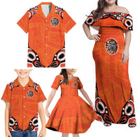 Awareness for Indigenous Orange Day Family Matching Off Shoulder Maxi Dress and Hawaiian Shirt Kindness and Equality - Wonder Print Shop