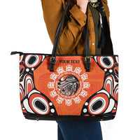 Awareness for Indigenous Orange Day Leather Tote Bag Kindness and Equality - Wonder Print Shop