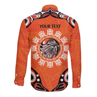 Awareness for Indigenous Orange Day Long Sleeve Button Shirt Kindness and Equality - Wonder Print Shop