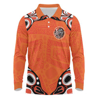 Awareness for Indigenous Orange Day Long Sleeve Polo Shirt Kindness and Equality - Wonder Print Shop