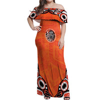 Awareness for Indigenous Orange Day Off Shoulder Maxi Dress Kindness and Equality - Wonder Print Shop