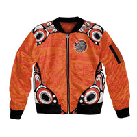 Awareness for Indigenous Orange Day Sleeve Zip Bomber Jacket Kindness and Equality - Wonder Print Shop