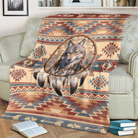 Indigenous Peoples Day Blanket Native American Dream Catcher Wolf Tribal-inspired - Wonder Print Shop