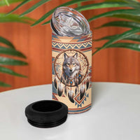 Indigenous Peoples Day 4 in 1 Can Cooler Tumbler Native American Dream Catcher Wolf Tribal-inspired - Wonder Print Shop