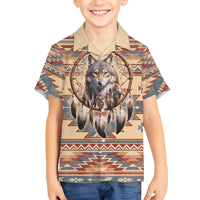 Indigenous Peoples Day Family Matching Off The Shoulder Long Sleeve Dress and Hawaiian Shirt Native American Dream Catcher Wolf Tribal-inspired - Wonder Print Shop