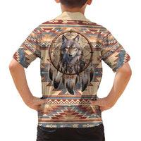 Indigenous Peoples Day Family Matching Short Sleeve Bodycon Dress and Hawaiian Shirt Native American Dream Catcher Wolf Tribal-inspired - Wonder Print Shop