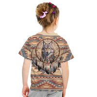Indigenous Peoples Day Kid T Shirt Native American Dream Catcher Wolf Tribal-inspired - Wonder Print Shop