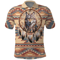Indigenous Peoples Day Polo Shirt Native American Dream Catcher Wolf Tribal-inspired - Wonder Print Shop