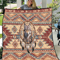 Indigenous Peoples Day Quilt Native American Dream Catcher Wolf Tribal-inspired - Wonder Print Shop