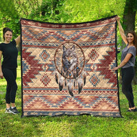 Indigenous Peoples Day Quilt Native American Dream Catcher Wolf Tribal-inspired - Wonder Print Shop
