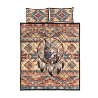 Indigenous Peoples Day Quilt Bed Set Native American Dream Catcher Wolf Tribal-inspired - Wonder Print Shop
