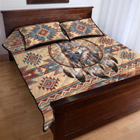 Indigenous Peoples Day Quilt Bed Set Native American Dream Catcher Wolf Tribal-inspired - Wonder Print Shop