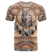 Indigenous Peoples Day T Shirt Native American Dream Catcher Wolf Tribal-inspired - Wonder Print Shop