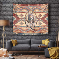 Indigenous Peoples Day Tapestry Native American Dream Catcher Wolf Tribal-inspired - Wonder Print Shop