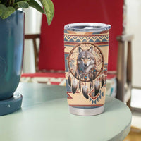 Indigenous Peoples Day Tumbler Cup Native American Dream Catcher Wolf Tribal-inspired - Wonder Print Shop
